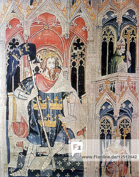 Arthur  6th century semi-legendary Christian king of the Britons  late 14th century. Artist: Unknown