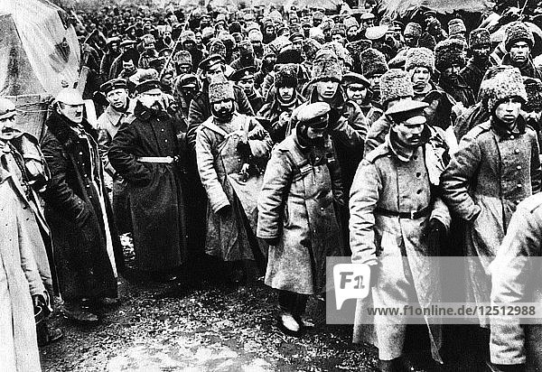 Russians taken prisoner by Germany on the Eastern front World War I 1914-1917. Artist: Unknown