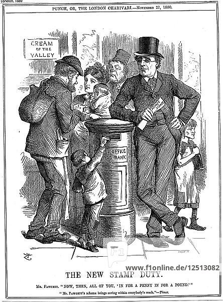 Die neue Stempelsteuer  1880. Künstler: John Tenniel
