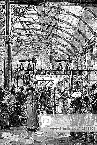 Fahrkartenschalter im Bahnhof von Philadelphia  Pennsylvania  USA  1890. Künstler: Unbekannt