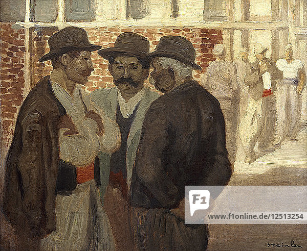 Ouvriers du Batiment (Bauarbeiter)  um 1911. Künstler: Theophile Alexandre Steinlen