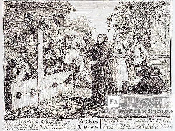 Hudibras in der Not  18. Jahrhundert. Künstler: William Hogarth