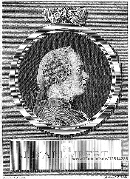 Jean le Rond dAlembert  französischer Philosoph und Mathematiker  Ende des 18. Jahrhunderts. Künstler: Louis Jacques Cathelin