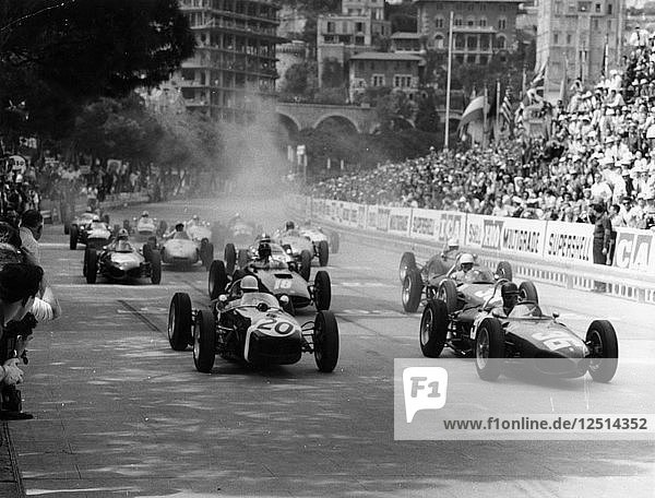 The start of the Monaco Grand Prix  Monte Carlo  1961. Artist: Unknown