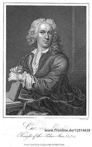 Carolus Linnaeus  schwedischer Naturforscher des 18. Jahrhunderts. Künstler: W Evans