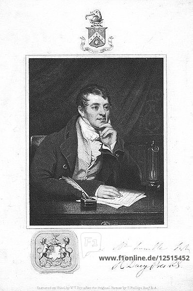 Humphry Davy  English chemist  1821. Artist: Unknown