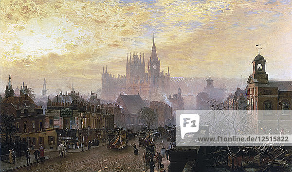 From Pentonville Road looking West: Evening  1884. Artist: John Scorrer OConnor