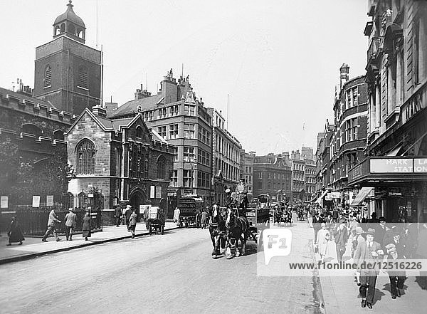 Great Tower Street und Byward Street  City of London  (ca. 1930er Jahre). Künstler: Unbekannt