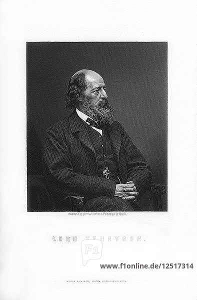 Alfred Tennyson  1. Baron Tennyson  Poet Laureate des Vereinigten Königreichs  (1899). Künstler: Unbekannt