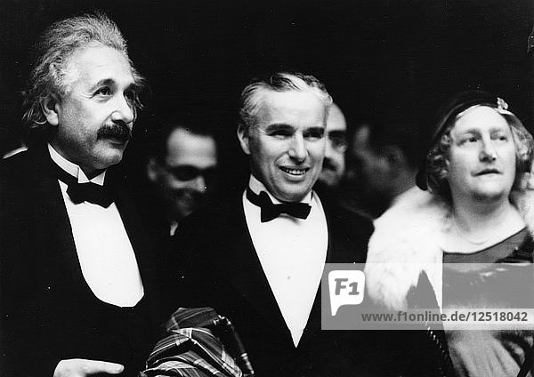 Albert Einstein (1879-1955) with his wife and Charlie Chaplin (1889-1977)  1931. Artist: Unknown