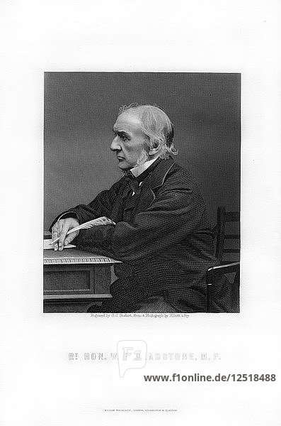 William Ewart Gladstone  Staatsmann und Premierminister der britischen Liberalen Partei  1893 Künstler: George J Stodart