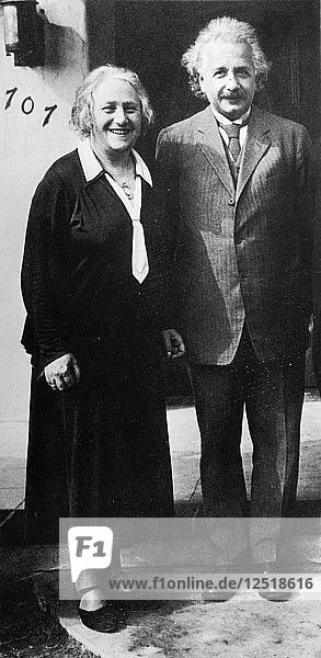 Albert Einstein (1879-1955) and Elsa Einstein. Artist: Unknown