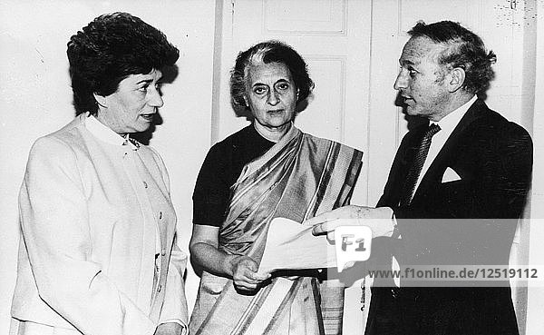 Indira Gandhi (1917-1984)  Premierministerin von Indien  1966-77 und 1980-84. Künstler: Unbekannt