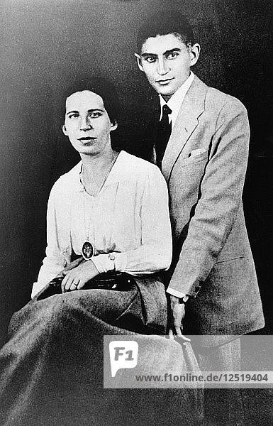 Franz Kafka (1883-1924)  Czech writer  with Felice Bauer during their second engagement  1917. Artist: Unknown