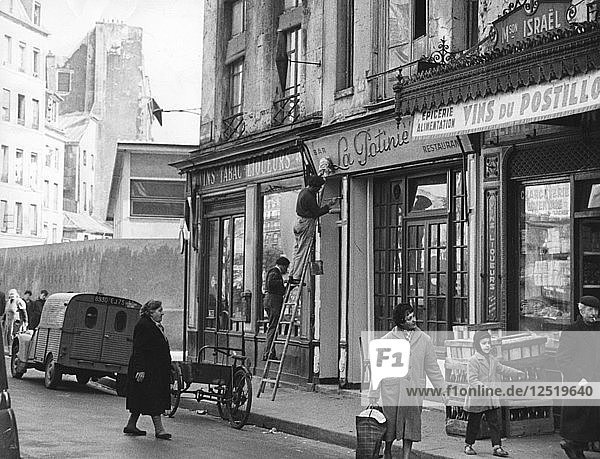 Algerian Jews shop attacked in Paris  11 April 1958. Artist: Unknown