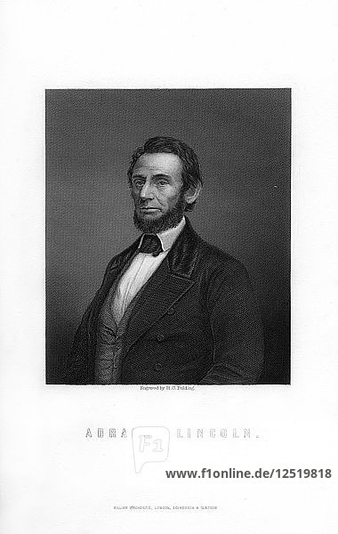 Abraham Lincoln  16. Präsident der Vereinigten Staaten  (1893).Künstler: HC Balding