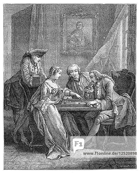 Das Spiel von Trictrac  (1885)  Künstler: Eisen