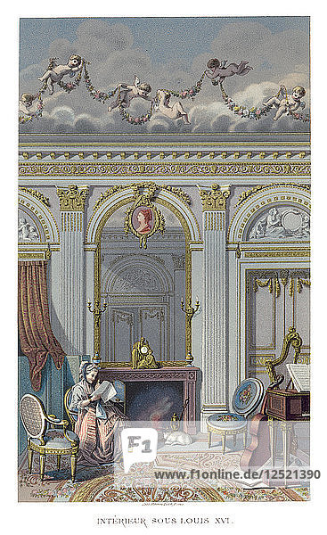 Interieur unter Ludwig XVI. (1885)  Künstler: Durin