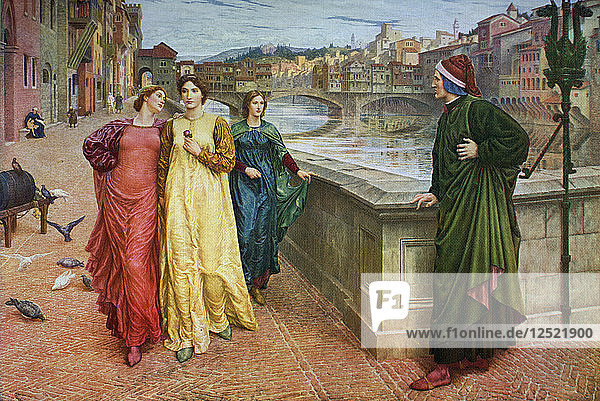 Dante und Beatrice  1883  (1912).Künstler: Henry Holiday