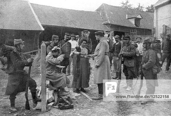 Gefangene deutsche Gefangene  Frankreich  August 1914. Künstler: Unbekannt
