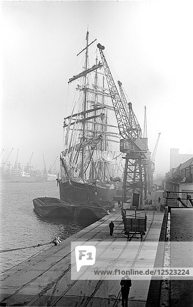 The Pamir  a sailing ship  in the Royal Victoria Dock  Canning Town  London  c1945-c1965. Artist: SW Rawlings