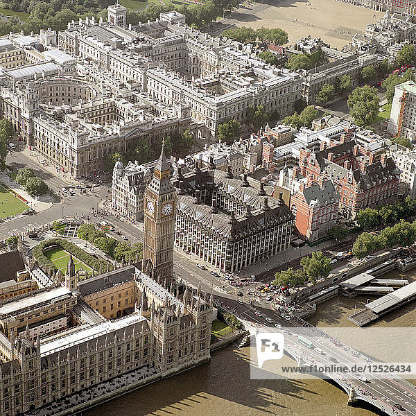 Whitehall and the Houses of Parliament, Westminster, London, 2002. Artist: EH/RCHME staff photographer
