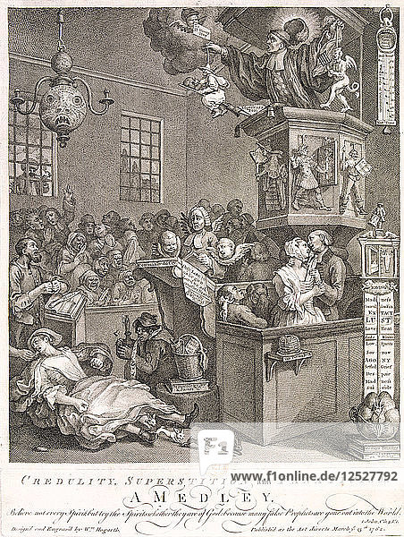 Leichtgläubigkeit  Aberglaube und Fanatismus. Ein Medley  1762. Künstler: William Hogarth