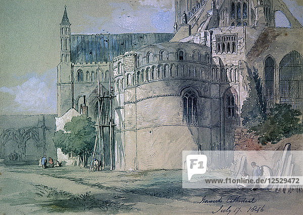 Kathedrale von Norwich  1846. Künstler: Sir John Gilbert