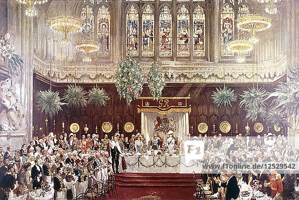 View of the Coronation luncheon for King George V and Queen Mary consort  London  1911. Artist: Anon