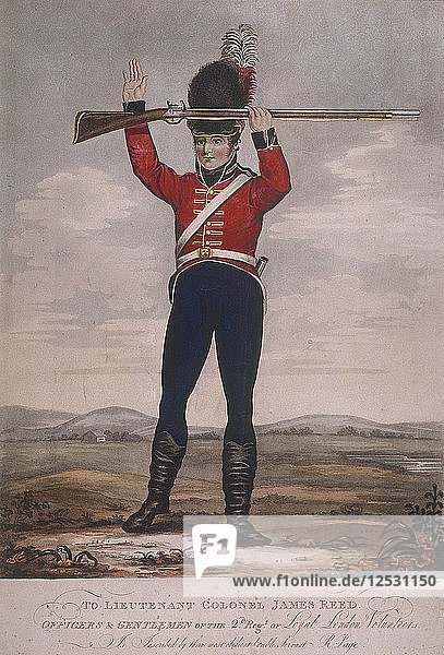 Soldat des zweiten Regiments der Loyal London Volunteers  um 1800. Künstler: R. Page