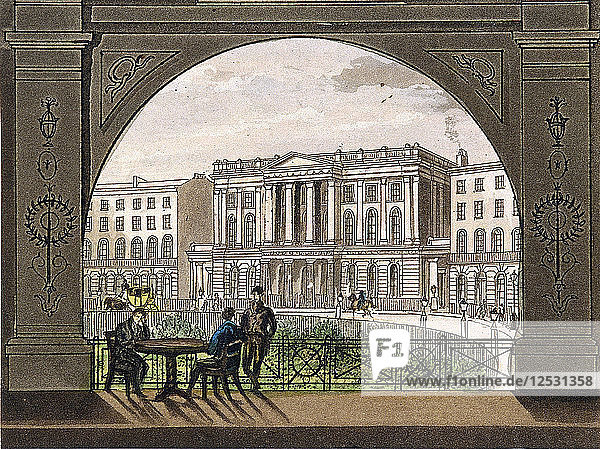 Londoner Institution  Finsbury Circus  um 1820. Künstler: Anon