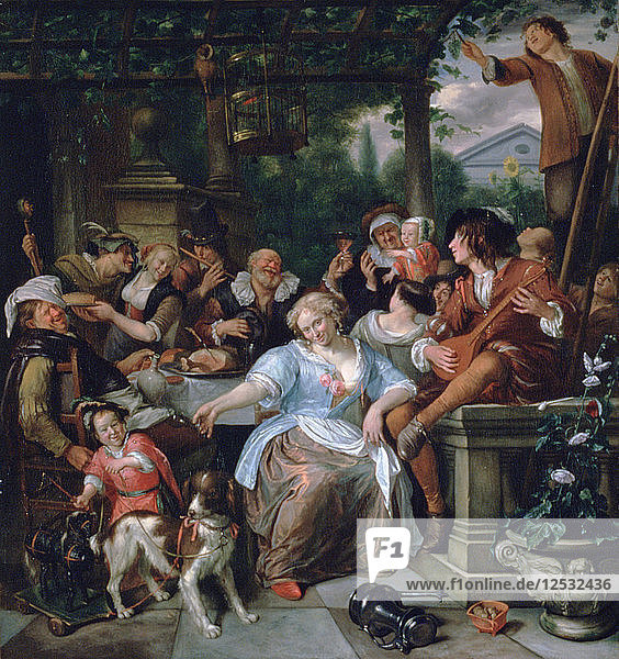 Fröhliche Gesellschaft auf einer Terrasse  um 1673-1675. Künstler: Jan Steen