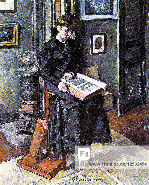 Jüngere Person beim Lesen  1906. Künstler: Charles Guerin