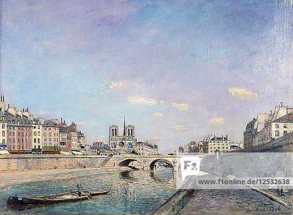 Die Seine und Notre-Dame in Paris  1864. Künstler: Johan Barthold Jongkind