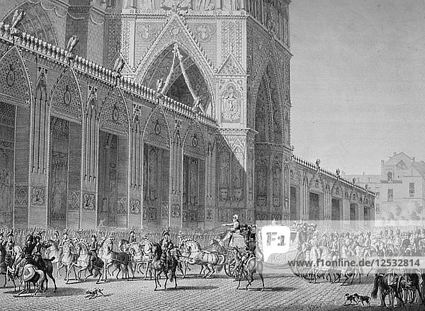 Arrival at Notre Dame  2nd December  1804  19th century. Artist: Unknown