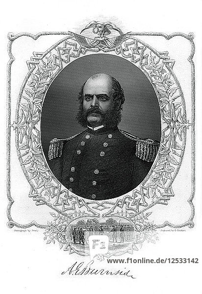 Ambrose Burnside  Union Army general in the American Civil War  1862-1867.Artist: G Stodart