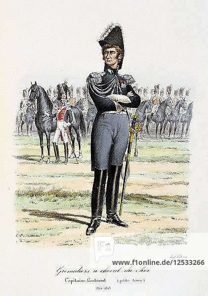 Grenadiere à Cheval du Roi  Capitaine-Lieutenant 1814-15 Künstler: Eugene Titeux