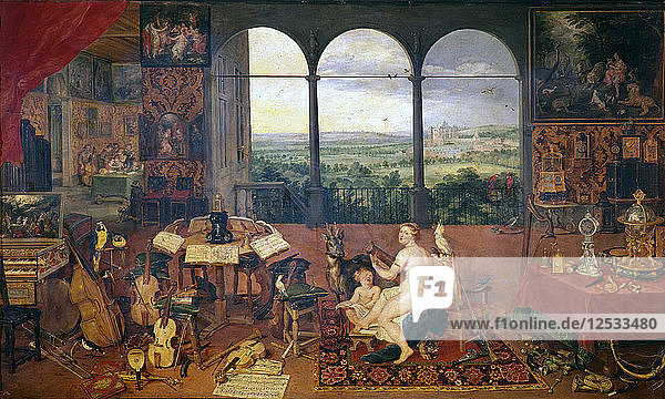 Der Sinn des Gehörs  1618. Künstler: Jan Brueghel der Ältere