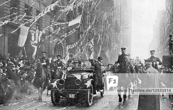 Marshal Joffre and Viviani arrive in New York  First World War  9 May 1917. Artist: Unknown