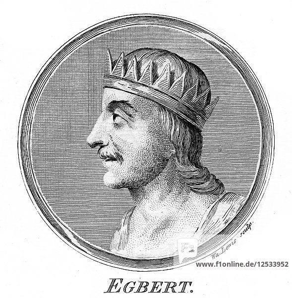 König Egbert von Wessex  erster König von ganz England  Künstler: W. Lewis