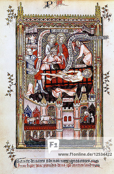 The martyrdom of St Denis  1317. Artist: Unknown