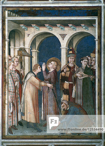 St Martin is Knighted  1312-1317. Artist: Simone Martini