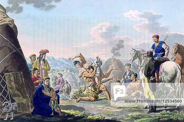 Mongolischer Kampf  1813. Künstler: E. Scotnikoff