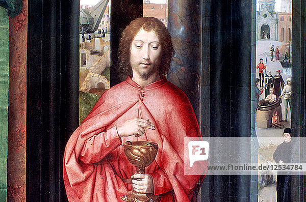 Mystische Vermählung der Heiligen Katharina und anderer Heiliger  Detail  um 1453-1494. Künstler: Hans Memling