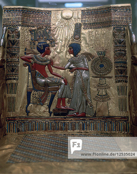 Der Thron des Tutanchamun  (Detail)  Ägyptisch  18. Dynastie. Künstler: Unbekannt