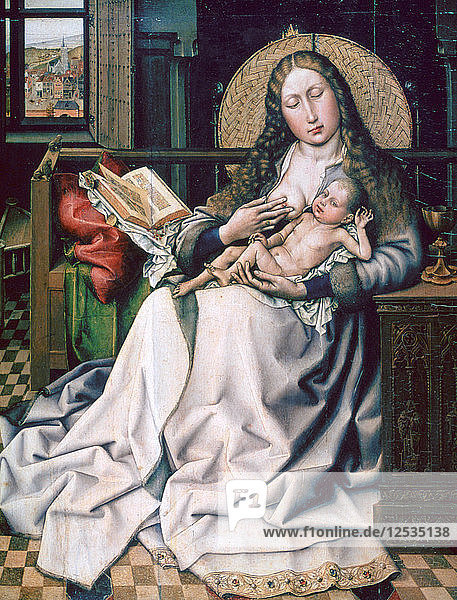 The Virgin and Child before a Firescreen  1440. Artist: Robert Campin
