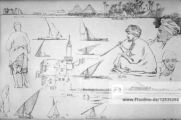 Sketches along the Nile  Egypt  c1842. Artist: Richard Dudd