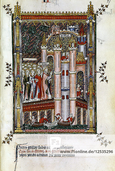 St Denis at the gates of Paris  1317. Artist: Unknown
