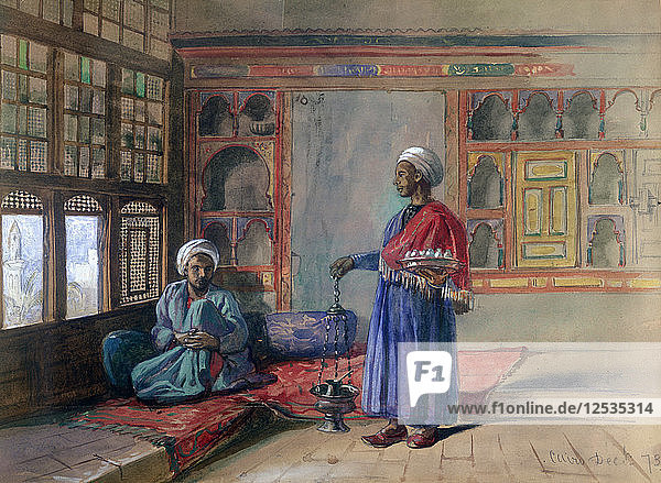 Wohnung im Haus des Scheichs Sadat  Kairo  1873. Künstler: Frank Dillon