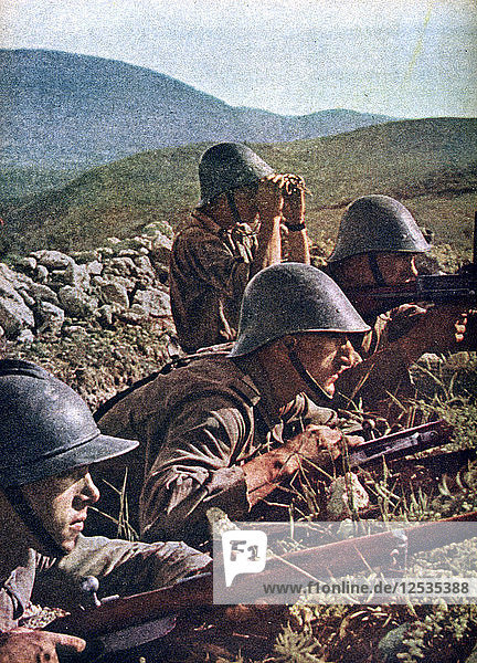 Rumänische Truppen  die Belagerung von Sebastopol  Russland  1941-1942. Künstler: Unbekannt